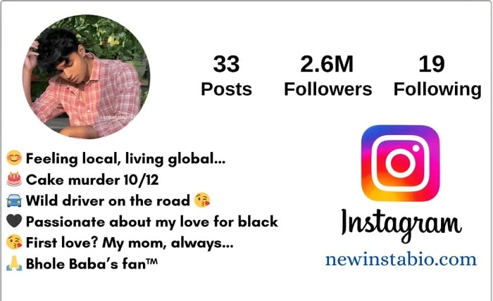 instagram bio for boys simple